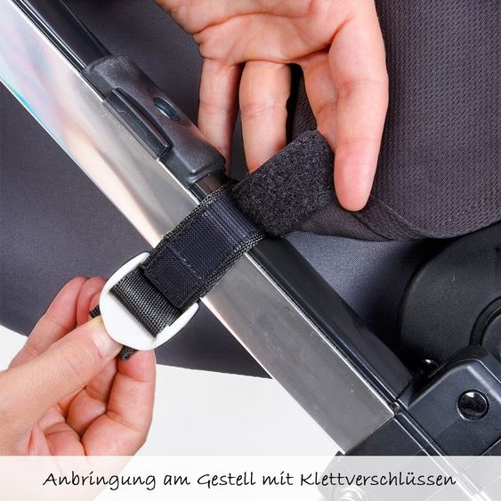 Diago Schlummertuch mit Plastikclips & Klettbändern - Ebony