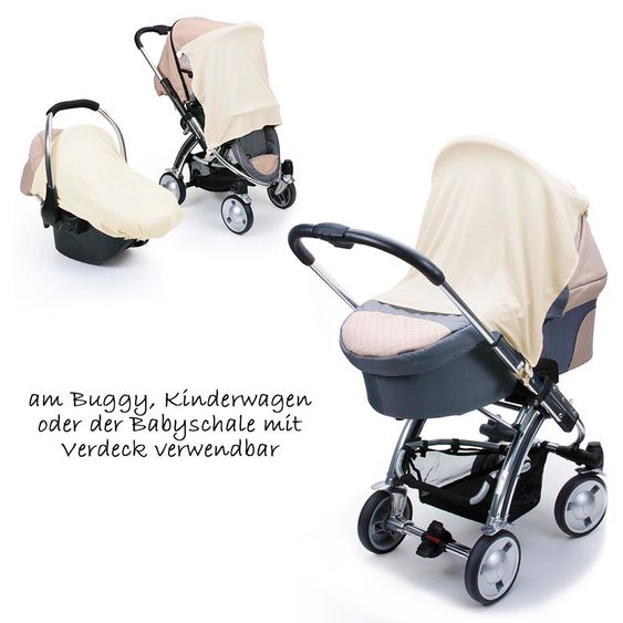 Diago Schlummertuch mit Plastikclips & Klettbändern - Ivory