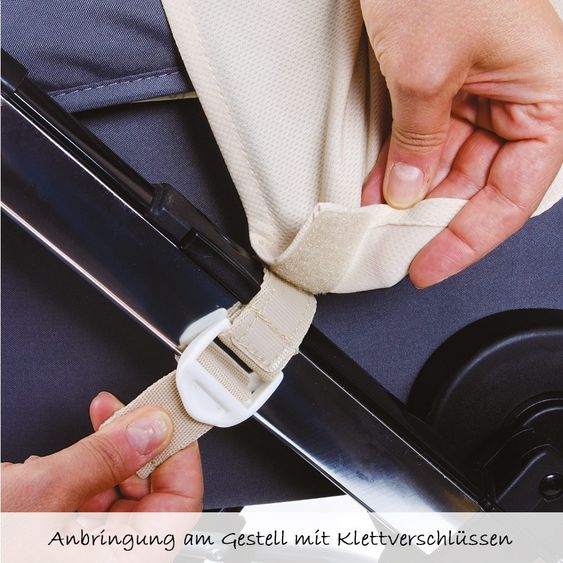 Diago Schlummertuch mit Plastikclips & Klettbändern - Ivory