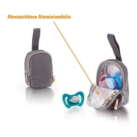 Diago Schnullertasche Deluxe - Grau