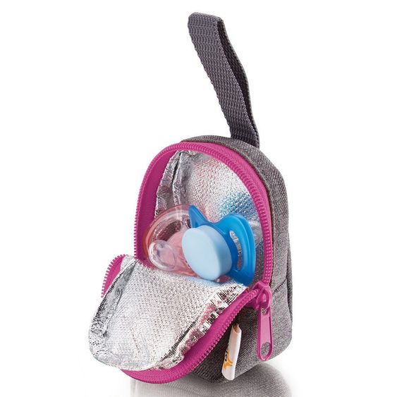 Diago Pacifier bag Deluxe - Gray Magenta