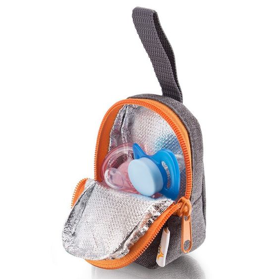 Diago Schnullertasche Deluxe - Grau Orange