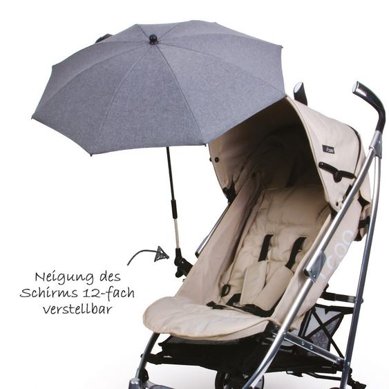 Diago Sonnenschirm Deluxe 50+ für Kinderwagen - Grau 