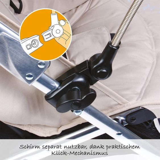 Diago Sonnenschirm Deluxe 50+ für Kinderwagen - Grau 