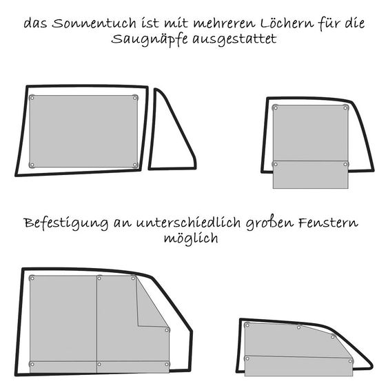 Diago Sonnenschutz-Tuch für Seitenscheiben - Ivory