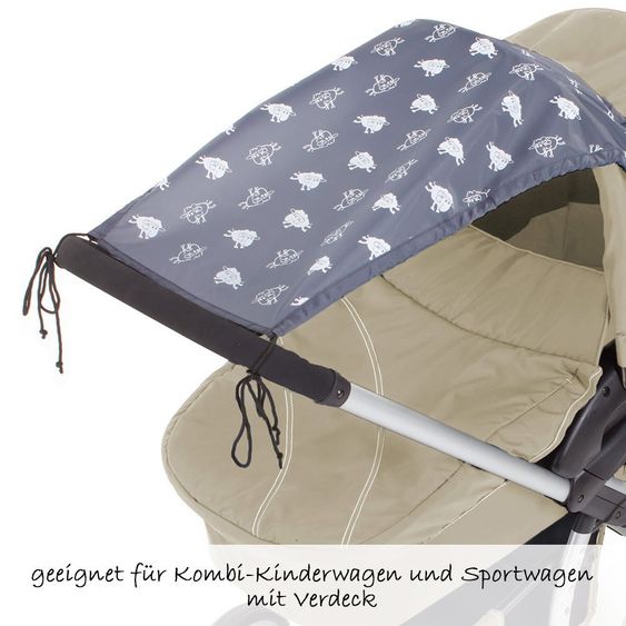 Diago Sonnensegel Sunshine Sheep für Kinderwagen 40+ - Anthrazit