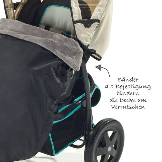 Diago Thermo-Decke für Kinderwagen - Schwarz Grau