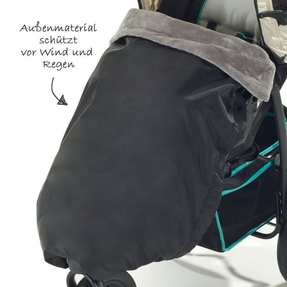 Diago Thermo-Decke für Kinderwagen - Schwarz Grau