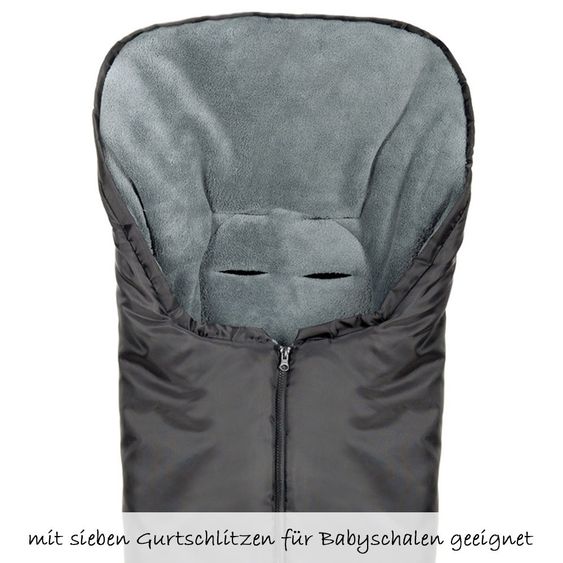 Diago Thermo-Fußsack für Babyschale - Schwarz Grau