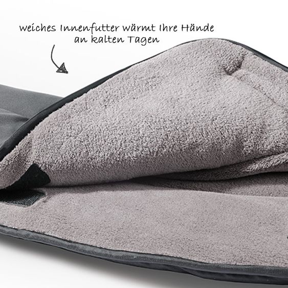 Diago Thermo-Handmuff - Schwarz Grau