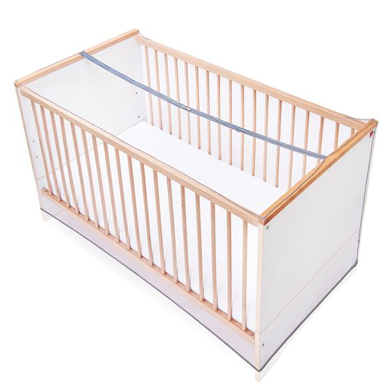 Diago Universal Insektenschutz / Mückennetz mit Reißverschluss für Babybetten mit 70 x 140 cm - Grau