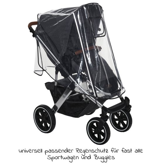 Diago Universal Regenschutz Premium für Buggy & Sportwagen mit verschließbarem Fenster, Reflektoren & Ein- und Ausstieg