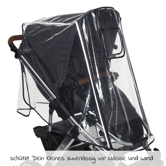 Diago Universal Regenschutz Premium für Buggy & Sportwagen mit verschließbarem Fenster, Reflektoren & Ein- und Ausstieg