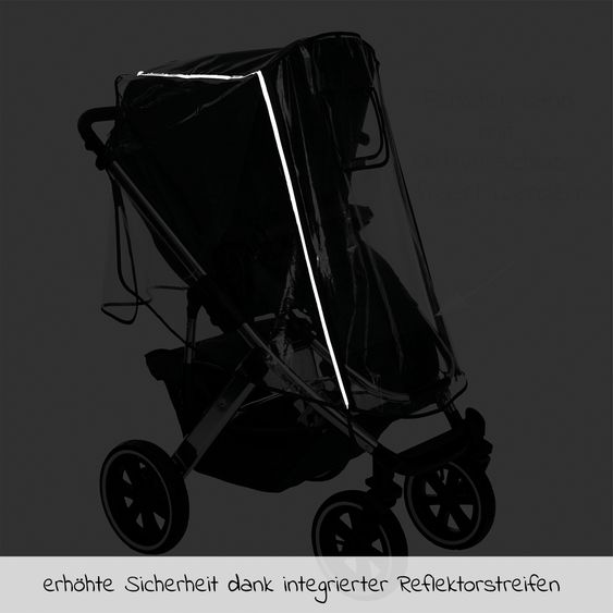 Diago Universal Regenschutz Premium für Buggy & Sportwagen mit verschließbarem Fenster, Reflektoren & Ein- und Ausstieg