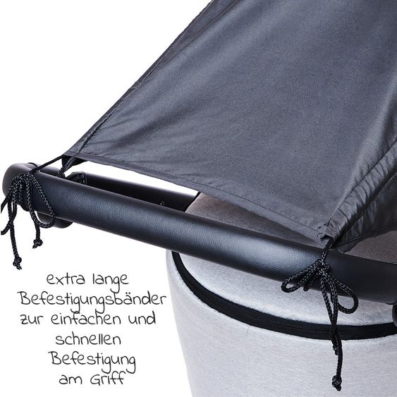 Diago Universal Sonnensegel mit Seitenschutz für Kinderwagen und Buggy UV-Schutz 50+ - Anthrazite
