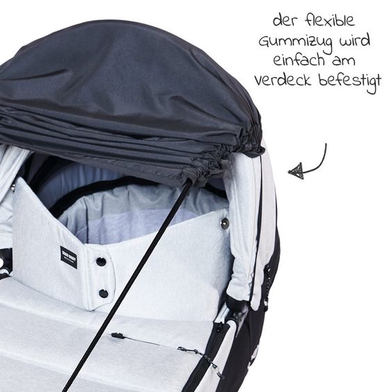 Diago Universal Sonnensegel mit Seitenschutz für Kinderwagen und Buggy UV-Schutz 50+ - Anthrazite