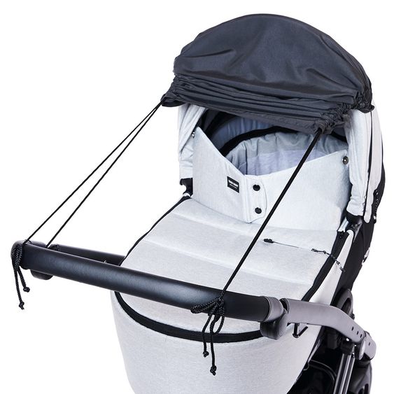 Diago Universal Sonnensegel mit Seitenschutz für Kinderwagen und Buggy UV-Schutz 50+ - Anthrazite