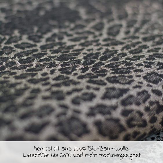 Didymos Babytrage DidyFix Fullbuckle ab Geburt - 3,5 kg - 20 kg - Anhock-Spreiz-Haltung, Bauch-, Rücken- und Hüfttrageweise, 100 % kbA-Baumwolle - Animal Print - Leo