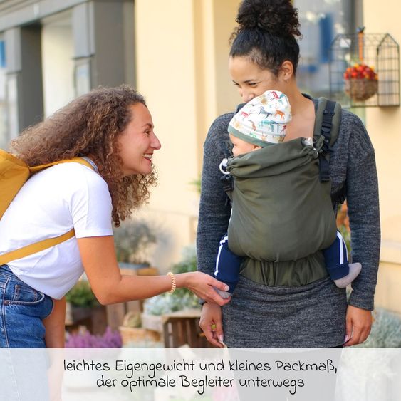 Didymos Marsupio DidyFix Fullbuckle dalla nascita - 3,5 kg - 20 kg - posizione accovacciata, trasporto su pancia, schiena e fianchi, 100% cotone biologico - Olive