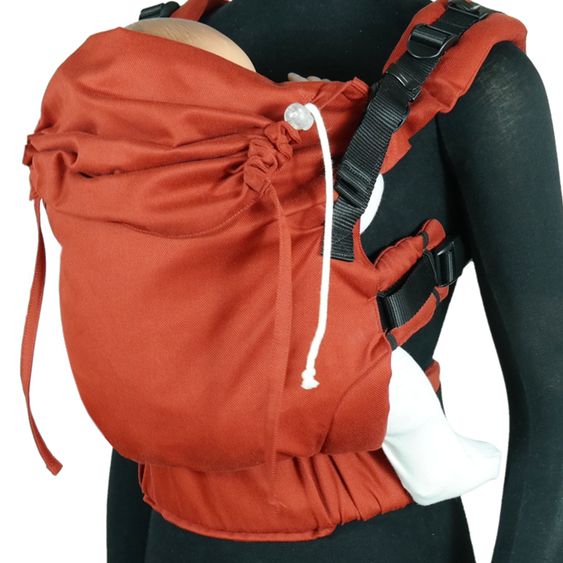 Didymos DidyFix Fullbuckle porta bebè dalla nascita - 3,5 kg - 20 kg - posizione accovacciata, trasporto su pancia, schiena e fianchi, 100% cotone organico - Rosso ruggine