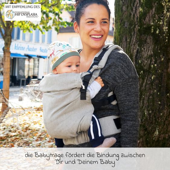 Didymos Babytrage DidyFix Fullbuckle ab Geburt - 3,5 kg - 20 kg - Anhock-Spreiz-Haltung, Bauch-, Rücken- und Hüfttrageweise, 100 % kbA-Baumwolle - Siber