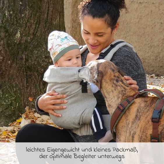 Didymos Babytrage DidyFix Fullbuckle ab Geburt - 3,5 kg - 20 kg - Anhock-Spreiz-Haltung, Bauch-, Rücken- und Hüfttrageweise, 100 % kbA-Baumwolle - Siber