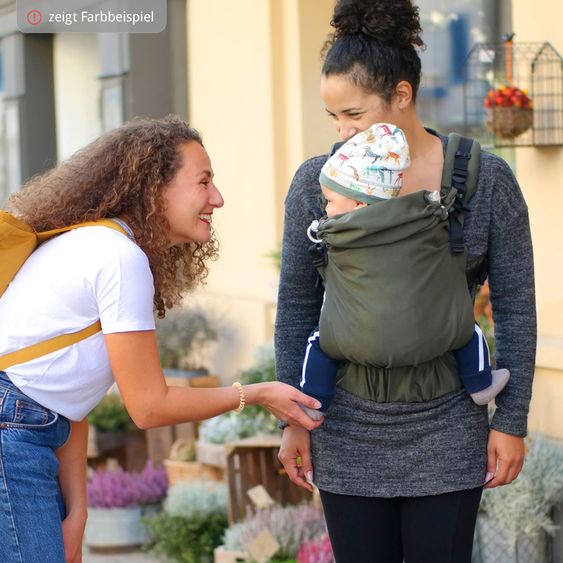 Didymos Babytrage DidyFix Fullbuckle ab Geburt - 3,5 kg - 20 kg - Anhock-Spreiz-Haltung, Bauch-, Rücken- und Hüfttrageweise, 100 % kbA-Baumwolle - Siber