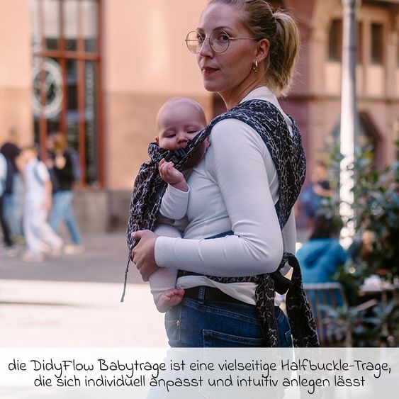 Didymos Baby carrier DidyFlow Halfbuckle from Birth - 3.5 kg - 20 kg - M-Position, Front, Back and Hip Carrying - Leo