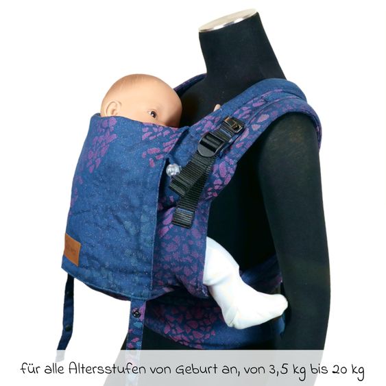 Didymos Baby carrier DidyFlow Halfbuckle from Birth - 3.5 kg - 20 kg - M-Position, Front, Back and Hip Carrying - Dark Blue