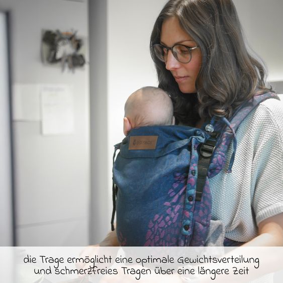 Didymos Baby carrier DidyFlow Halfbuckle from Birth - 3.5 kg - 20 kg - M-Position, Front, Back and Hip Carrying - Dark Blue