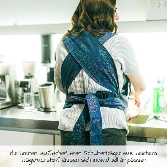 Didymos Baby carrier DidyFlow Halfbuckle from Birth - 3.5 kg - 20 kg - M-Position, Front, Back and Hip Carrying - Dark Blue