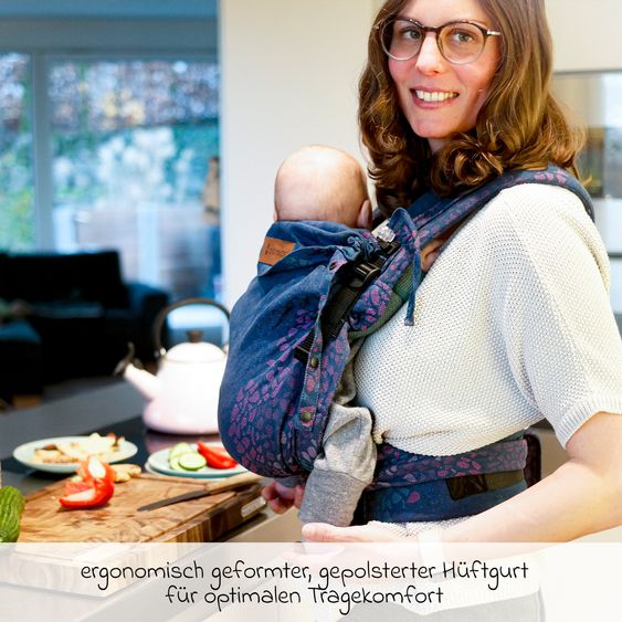 Didymos Baby carrier DidyFlow Halfbuckle from Birth - 3.5 kg - 20 kg - M-Position, Front, Back and Hip Carrying - Dark Blue