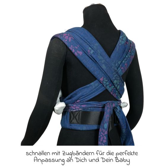 Didymos Baby carrier DidyFlow Halfbuckle from Birth - 3.5 kg - 20 kg - M-Position, Front, Back and Hip Carrying - Dark Blue