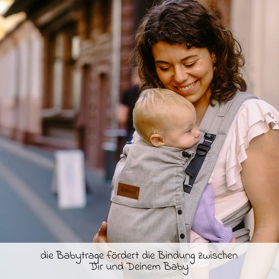 Didymos Baby carrier DidyFlow Halfbuckle from Birth - 3.5 kg - 20 kg - M-Position, Front, Back and Hip Carrying - Silver
