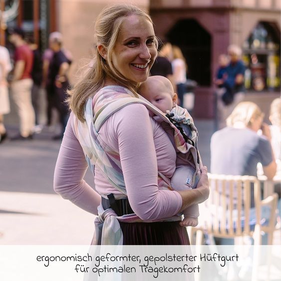 Didymos Babytrage DidyFlow  Halfbuckle ab Geburt - 3,5 kg - 20 kg - Anhock-Spreiz-Haltung, Bauch-, Rücken- und Hüfttrageweise - Zephyr