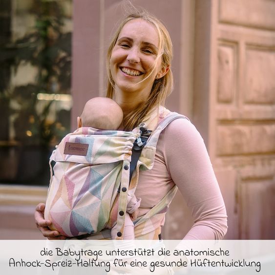 Didymos Babytrage DidyFlow  Halfbuckle ab Geburt - 3,5 kg - 20 kg - Anhock-Spreiz-Haltung, Bauch-, Rücken- und Hüfttrageweise - Zephyr