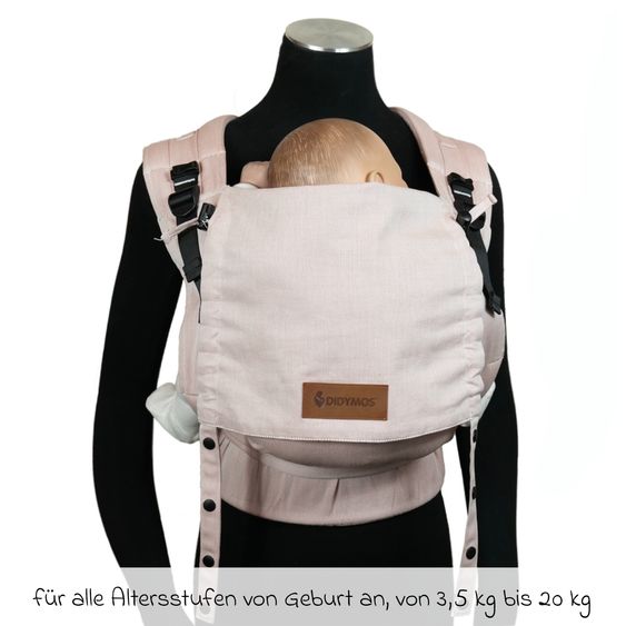 Didymos Baby carrier DidyFlow Halfbuckle from Birth - 3.5 kg - 20 kg - M-Position, Front, Back and Hip Carrying - Cinnamon