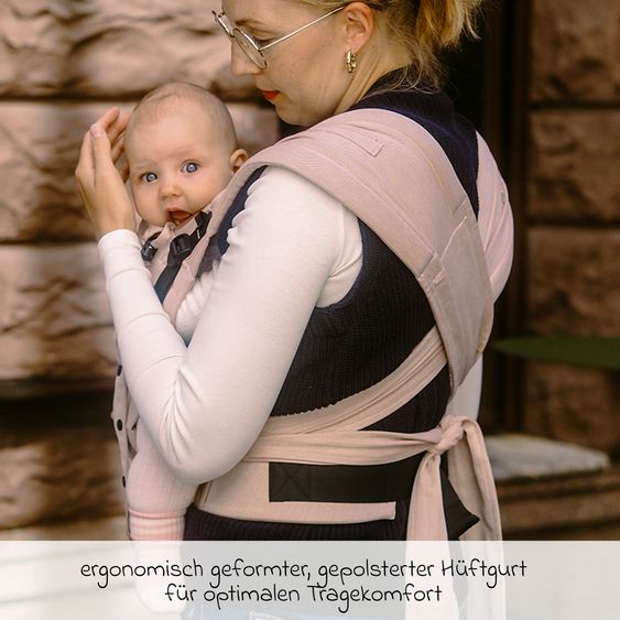 Didymos Baby carrier DidyFlow Halfbuckle from Birth - 3.5 kg - 20 kg - M-Position, Front, Back and Hip Carrying - Cinnamon