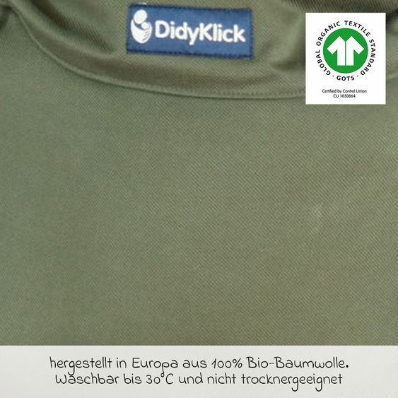 Didymos DidyKlick 4u Marsupio a mezza fibbia dalla nascita - 3,5 kg - 20 kg - posizione accovacciata, trasporto su pancia, schiena e fianchi, 100% cotone biologico - Olive