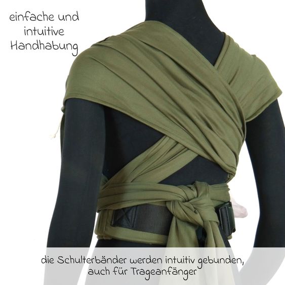 Didymos DidyKlick 4u Marsupio a mezza fibbia dalla nascita - 3,5 kg - 20 kg - posizione accovacciata, trasporto su pancia, schiena e fianchi, 100% cotone biologico - Olive