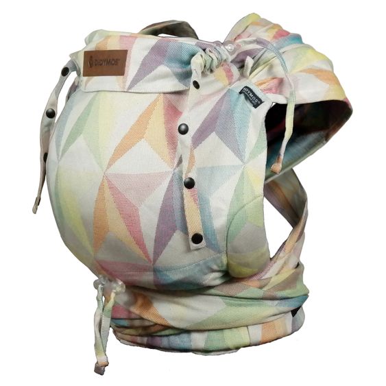 Didymos Babytrage DidyKlick 4u Halfbuckle ab Geburt - 3,5 kg - 20 kg - Anhock-Spreiz-Haltung, Bauch-, Rücken- und Hüfttrageweise, 100 % kbA-Baumwolle - Pastell gemustert - Zephyr