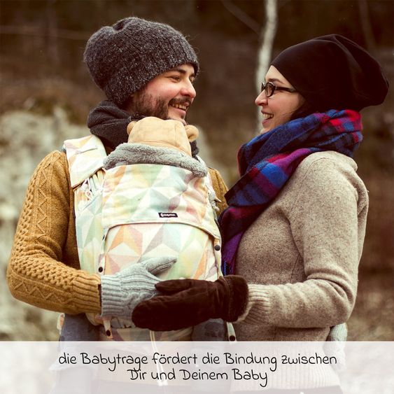 Didymos Babytrage DidyKlick 4u Halfbuckle ab Geburt - 3,5 kg - 20 kg - Anhock-Spreiz-Haltung, Bauch-, Rücken- und Hüfttrageweise, 100 % kbA-Baumwolle - Pastell gemustert - Zephyr