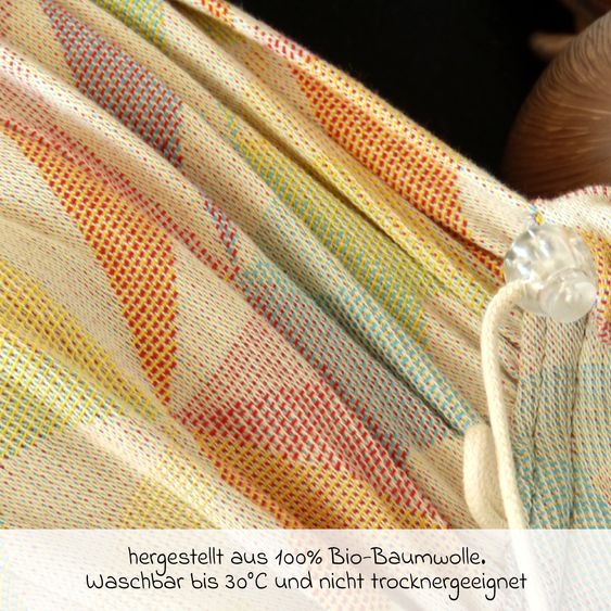 Didymos Babytrage DidyKlick 4u Halfbuckle ab Geburt - 3,5 kg - 20 kg - Anhock-Spreiz-Haltung, Bauch-, Rücken- und Hüfttrageweise, 100 % kbA-Baumwolle - Pastell gemustert - Zephyr