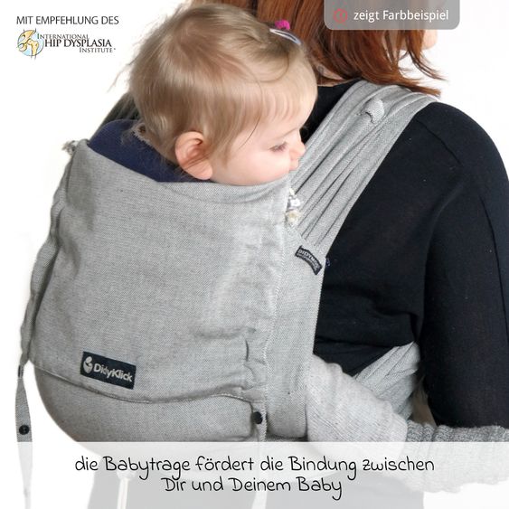 Didymos Babytrage DidyKlick 4u Halfbuckle ab Geburt - 3,5 kg - 20 kg - Anhock-Spreiz-Haltung, Bauch-, Rücken- und Hüfttrageweise, 100 % kbA-Baumwolle - Rusty Red