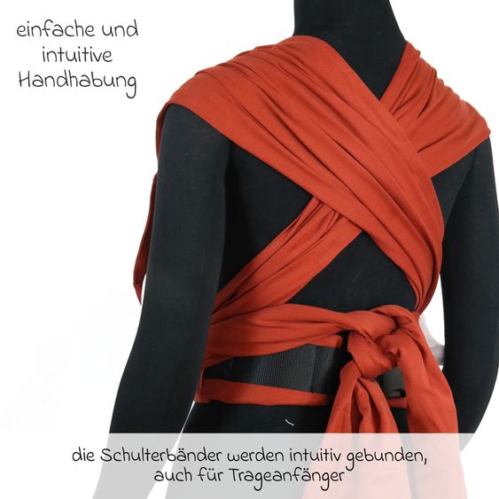 Didymos DidyKlick 4u Marsupio a mezza fibbia dalla nascita - 3,5 kg - 20 kg - posizione accovacciata, trasporto su pancia, schiena e fianchi, 100% cotone organico - Rosso ruggine