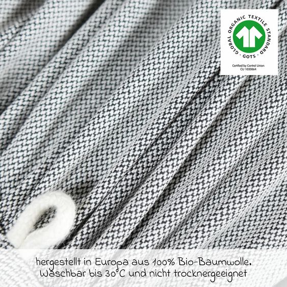 Didymos Babytrage DidyKlick 4u Halfbuckle ab Geburt - 3,5 kg - 20 kg - Anhock-Spreiz-Haltung, Bauch-, Rücken- und Hüfttrageweise, 100 % kbA-Baumwolle - Siber