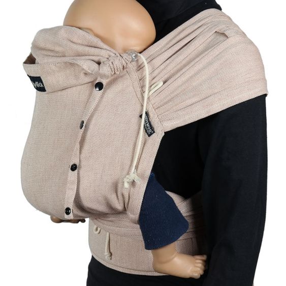 Didymos DidyKlick 4u Marsupio con mezza fibbia dalla nascita - 3,5 kg - 20 kg - posizione accovacciata, trasporto su pancia, schiena e fianchi, 100% cotone biologico - cannella