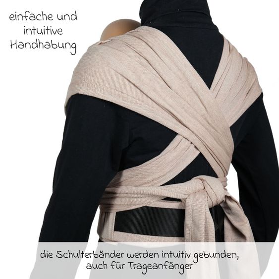 Didymos Babytrage DidyKlick 4u Halfbuckle ab Geburt - 3,5 kg - 20 kg - Anhock-Spreiz-Haltung, Bauch-, Rücken- und Hüfttrageweise, 100 % kbA-Baumwolle - Zimt