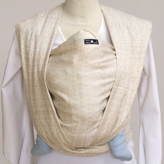 Didymos Babytragetuch ab Geburt - 3,5 kg - 20 kg - Anhock-Spreiz-Haltung, Bauch-, Rücken- und Hüfttrageweise, 100 % kbA-Baumwolle 68 x 470 cm - Prima - Natur