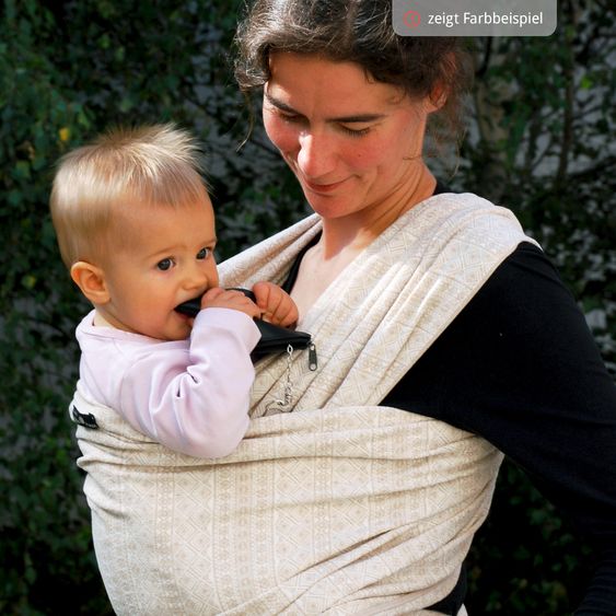 Didymos Fascia porta bebè dalla nascita - 3,5 kg - 20 kg - posizione di apertura del pancione, trasporto su pancia, schiena e fianchi, 100 % cotone biologico 68 x 470 cm - Prima - Natura